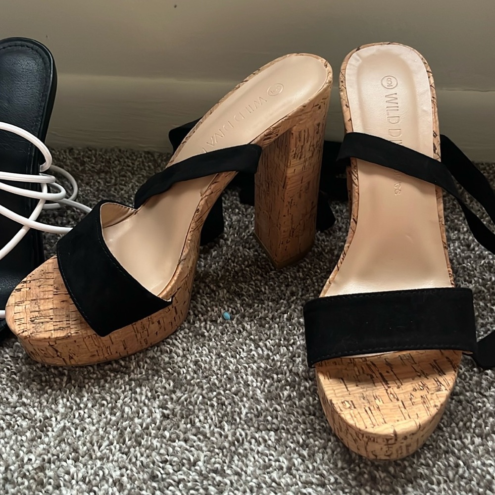 Heels, brown and black size 6